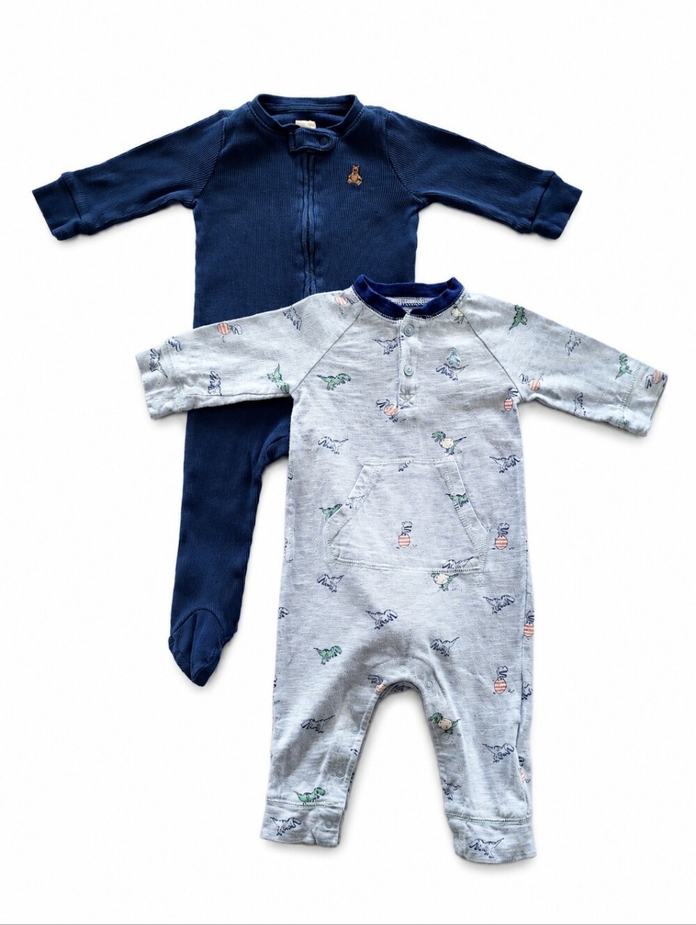 Baby Gap 3-6M 2 Piece Dinosaur Romper Footed Sleeper Bear Bundle